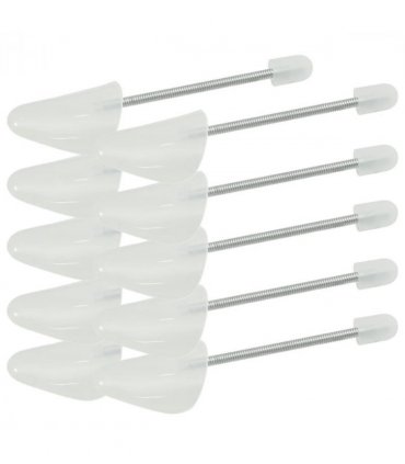 vidaXL Shoe Trees 5 Pairs White EU 35-38 Plastic — Model: with spring spine