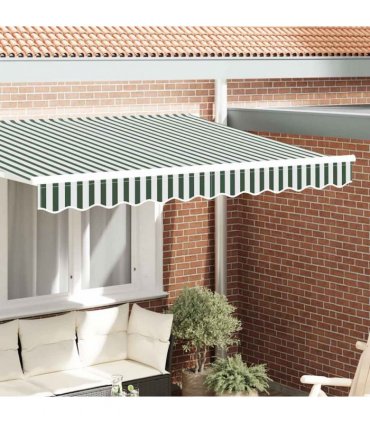 vidaXL Awning Valance Replacement Green and White 3 m Polyester