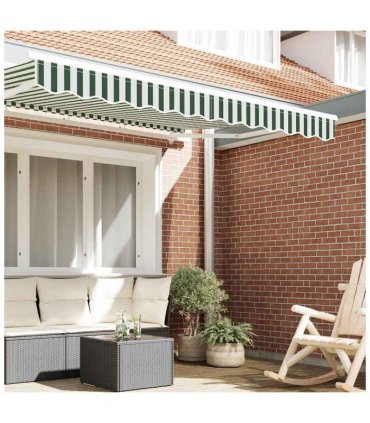 vidaXL Awning Valance Replacement Green and White 3 m Polyester