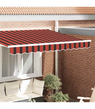 vidaXL Awning Valance Replacement Orange / Black / Yellow 3.5 m Polyester — Colour: Orange/black/yellow