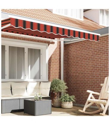 vidaXL Awning Valance Replacement Orange / Black / Yellow 3.5 m Polyester — Colour: Orange/black/yellow