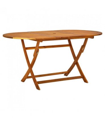 vidaXL 5 Piece Garden Dining Set Solid Wood Acacia and Textilene — Colour: cream