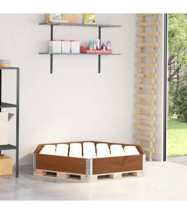 vidaXL Raised Bed Hexagon Brown 160x160 cm Solid Wood Pine — Colour: dark brown