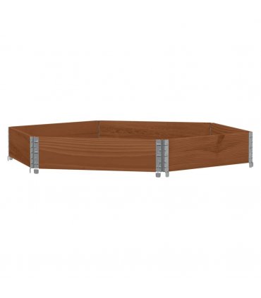 vidaXL Raised Bed Hexagon Brown 160x160 cm Solid Wood Pine — Colour: dark brown