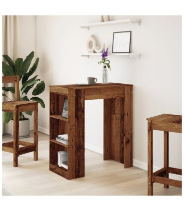 vidaXL Bar Table with Racks Old Wood 95x47x103.5 cm Engineered Wood