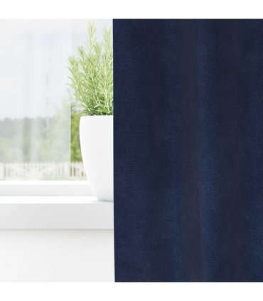 vidaXL Blackout Curtains 2 pcs Dark Blue 140 x 225 cm Velvet — Model: with eyelets