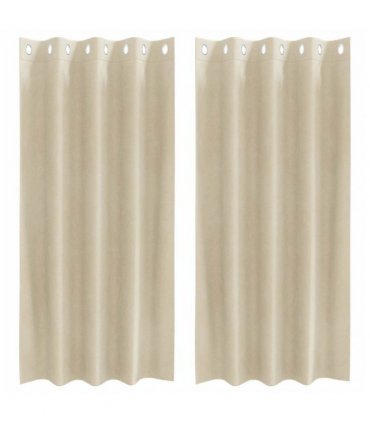 vidaXL Blackout Curtains 2 pcs Cream 140 x 175 cm Velvet — Model: with eyelets