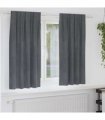 vidaXL Blackout Curtains 2 pcs Light Grey 140 x 175 cm Velvet — Colour: Super light grey, Model: with sewn-in tape