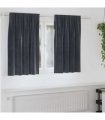 vidaXL Blackout Curtains 2 pcs Dark Grey 140 x 140 cm Velvet — Model: with sewn-in tape