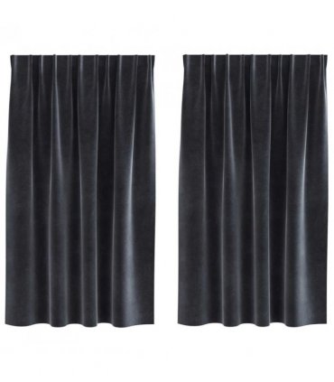 vidaXL Blackout Curtains 2 pcs Dark Grey 140 x 140 cm Velvet — Model: with sewn-in tape