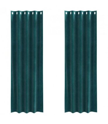 vidaXL Blackout Curtains 2 pcs Dark Green 140 x 260 cm Velvet — Model: with eyelets