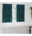 vidaXL Blackout Curtains 2 pcs Dark Green 140 x 140 cm Velvet — Model: with sewn-in tape