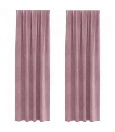 vidaXL Blackout Curtains 2 pcs Dark Pink 140 x 245 cm Velvet — Model: with sewn-in tape