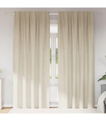 vidaXL Blackout Curtains 2 pcs Cream 140 x 260 cm Velvet — Model: with sewn-in tape
