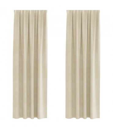 vidaXL Blackout Curtains 2 pcs Cream 140 x 260 cm Velvet — Model: with sewn-in tape