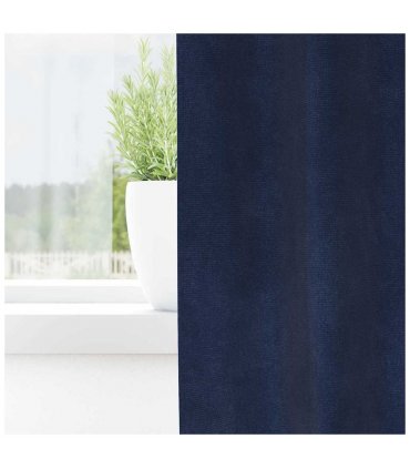 vidaXL Blackout Curtains 2 pcs Dark Blue 140 x 245 cm Velvet — Model: with sewn-in tape