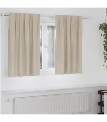 vidaXL Blackout Curtains 2 pcs Cream 140 x 140 cm Velvet — Model: with sewn-in tape