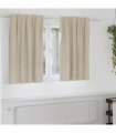 vidaXL Blackout Curtains 2 pcs Cream 140 x 140 cm Velvet — Model: with sewn-in tape