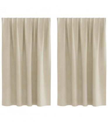vidaXL Blackout Curtains 2 pcs Cream 140 x 140 cm Velvet — Model: with sewn-in tape