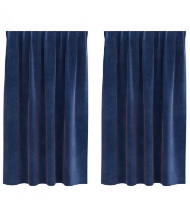 vidaXL Blackout Curtains 2 pcs Dark Blue 140 x 175 cm Velvet — Model: with sewn-in tape