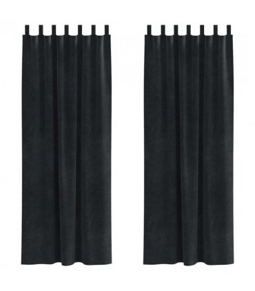vidaXL Blackout Curtains 2 pcs Black 140 x 260 cm Velvet — Model: with hanging loops