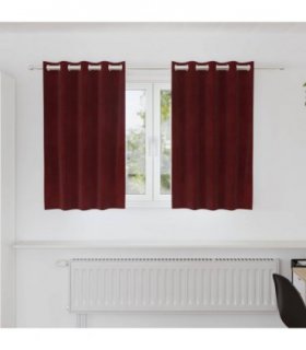 vidaXL Blackout Curtains 2 pcs Wine Red 140 x 140 cm Velvet — Model: with eyelets
