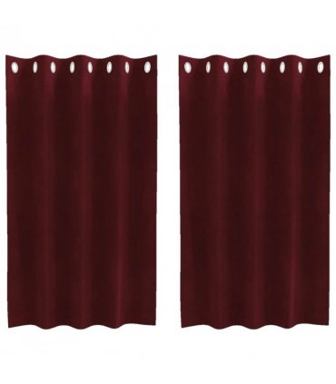 vidaXL Blackout Curtains 2 pcs Wine Red 140 x 140 cm Velvet — Model: with eyelets
