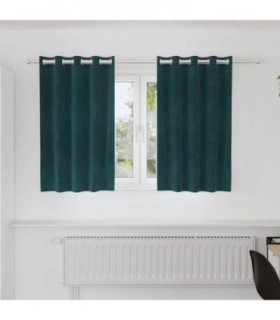 vidaXL Blackout Curtains 2 pcs Dark Green 140 x 140 cm Velvet — Model: with eyelets