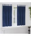 vidaXL Blackout Curtains 2 pcs Dark Blue 140 x 175 cm Velvet — Model: with hanging loops