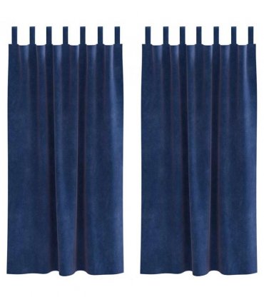 vidaXL Blackout Curtains 2 pcs Dark Blue 140 x 175 cm Velvet — Model: with hanging loops