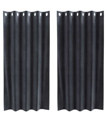 vidaXL Blackout Curtains 2 pcs Dark Grey 140 x 175 cm Velvet — Model: with eyelets