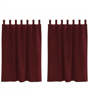 vidaXL Blackout Curtains 2 pcs Wine Red 140 x 140 cm Velvet — Model: with hanging loops