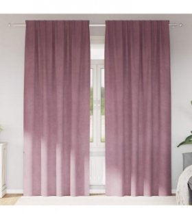 vidaXL Blackout Curtains 2 pcs Dark Pink 140 x 225 cm Velvet — Model: with sewn-in tape
