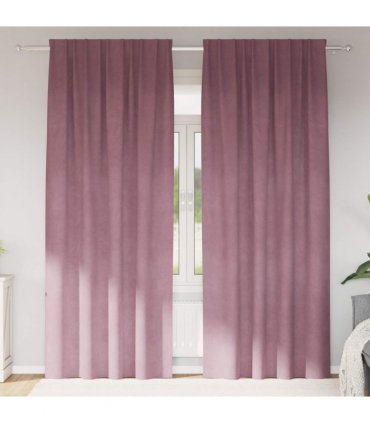 vidaXL Blackout Curtains 2 pcs Dark Pink 140 x 225 cm Velvet — Model: with sewn-in tape