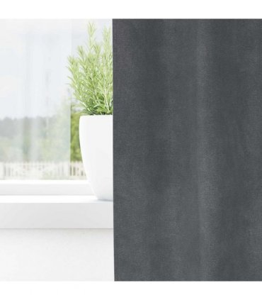 vidaXL Blackout Curtains 2 pcs Light Grey 140 x 260 cm Velvet — Colour: Super light grey, Model: with sewn-in tape