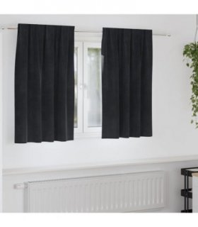 vidaXL Blackout Curtains 2 pcs Black 140 x 140 cm Velvet — Model: with sewn-in tape