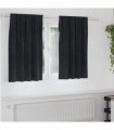 vidaXL Blackout Curtains 2 pcs Black 140 x 140 cm Velvet — Model: with sewn-in tape