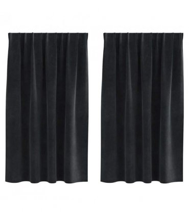 vidaXL Blackout Curtains 2 pcs Black 140 x 140 cm Velvet — Model: with sewn-in tape