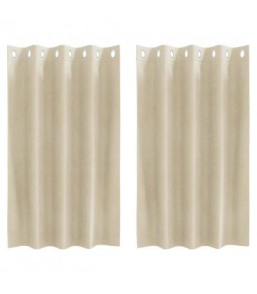 vidaXL Blackout Curtains 2 pcs Cream 140 x 140 cm Velvet — Model: with eyelets