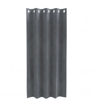 vidaXL Blackout Curtains 2 pcs Light Grey 140 x 175 cm Velvet — Colour: Super light grey, Model: with eyelets