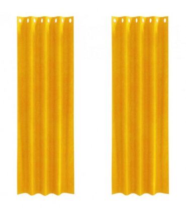 vidaXL Blackout Curtains 2 pcs Mustard Yellow 140 x 245 cm Velvet — Model: with eyelets