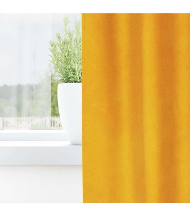 vidaXL Blackout Curtains 2 pcs Mustard Yellow 140 x 245 cm Velvet — Model: with eyelets