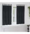vidaXL Blackout Curtains 2 pcs Black 140 x 175 cm Velvet — Model: with hanging loops