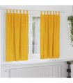 vidaXL Blackout Curtains 2 pcs Mustard Yellow 140 x 175 cm Velvet — Model: with hanging loops
