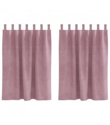vidaXL Blackout Curtains 2 pcs Dark Pink 140 x 140 cm Velvet — Model: with hanging loops