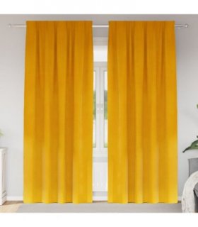 vidaXL Blackout Curtains 2 pcs Mustard Yellow 140 x 245 cm Velvet — Model: with sewn-in tape