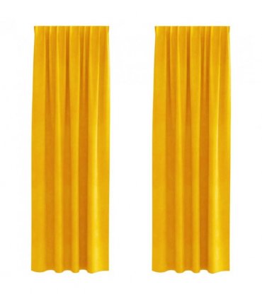 vidaXL Blackout Curtains 2 pcs Mustard Yellow 140 x 245 cm Velvet — Model: with sewn-in tape