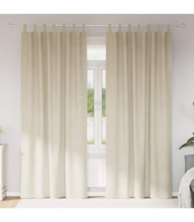 vidaXL Blackout Curtains 2 pcs Cream 140 x 245 cm Velvet — Model: with hanging loops