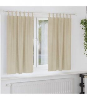 vidaXL Blackout Curtains 2 pcs Cream 140 x 175 cm Velvet — Model: with hanging loops