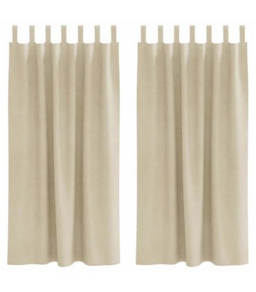 vidaXL Blackout Curtains 2 pcs Cream 140 x 175 cm Velvet — Model: with hanging loops